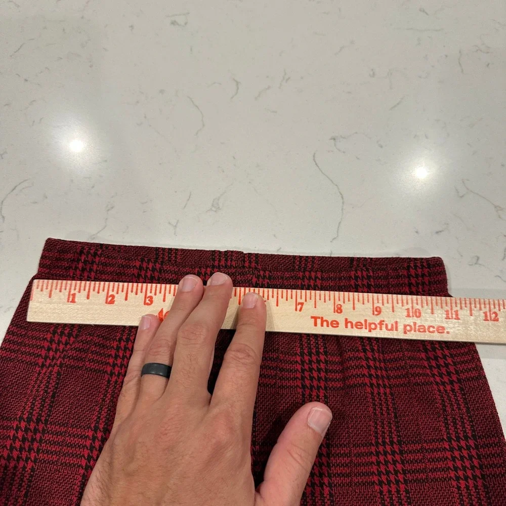 Art Class Girls Red Black Plaid Leggings Size M 7/8 Glen Check Stretch Pants